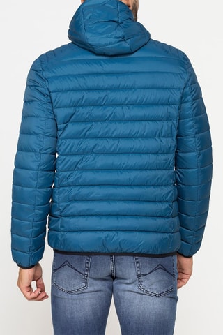 Doudoune à capuche regular - Bleu pétrole
