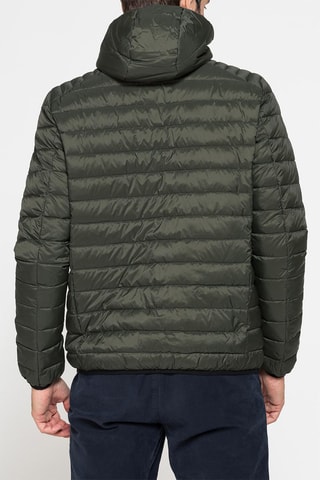 Doudoune à capuche regular - Vert foncé