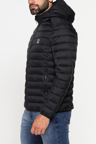 Doudoune à capuche regular - Noir