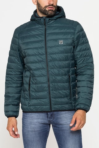 Doudoune à capuche regular - Vert sapin