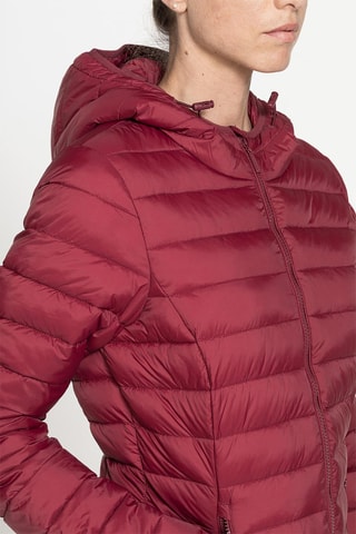 Doudoune à capuche regular - Rouge foncé