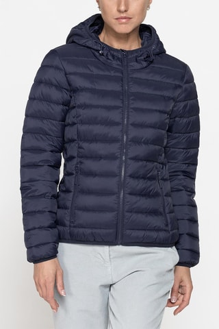 Doudoune à capuche regular - Bleu marine