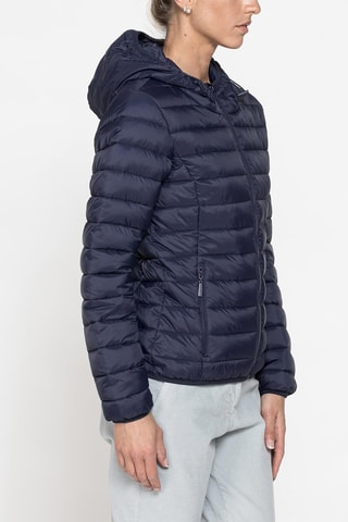 Doudoune à capuche regular - Bleu marine