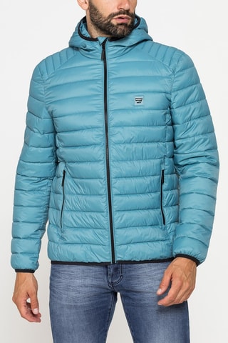 Doudoune regular à capuche - Bleu clair