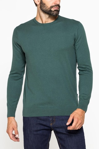 Pull regular en laine mérinos - Vert
