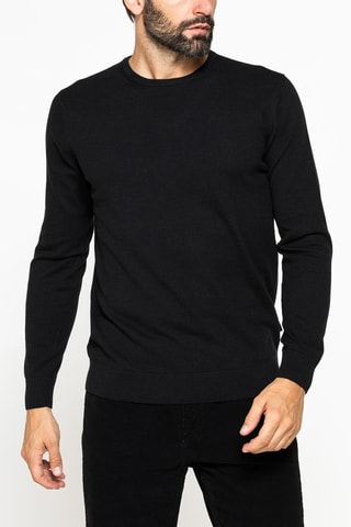 Pull regular en laine mérinos - Noir