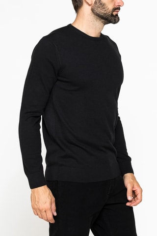 Pull regular en laine mérinos - Noir