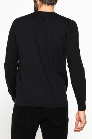 Pull regular en laine mérinos - Noir