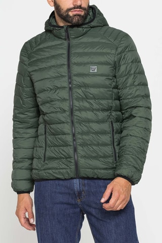 Doudoune regular à capuche - Vert