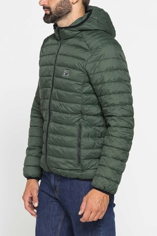 Doudoune regular à capuche - Vert