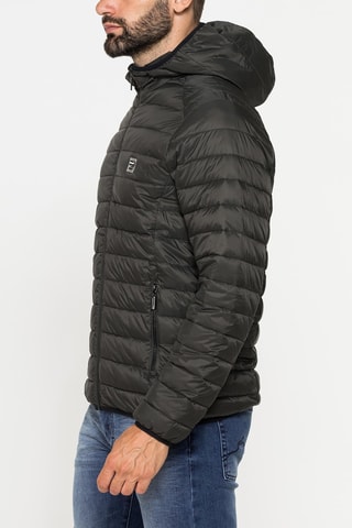 Doudoune regular à capuche - Noir