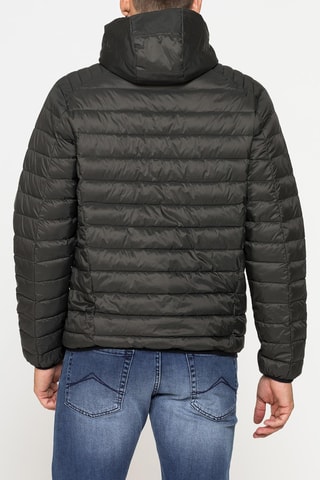 Doudoune regular à capuche - Noir