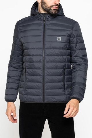 Doudoune regular à capuche - Gris