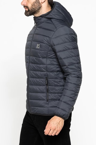 Doudoune regular à capuche - Gris