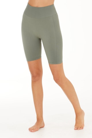 Calções ciclista de cintura alta - Verde-água