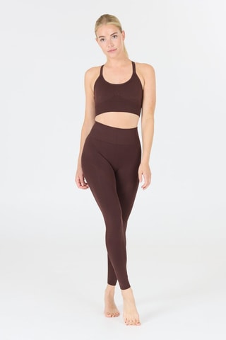 Leggings de fitness com cintura alta - Castanho