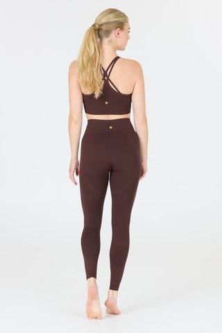 Leggings de fitness com cintura alta - Castanho