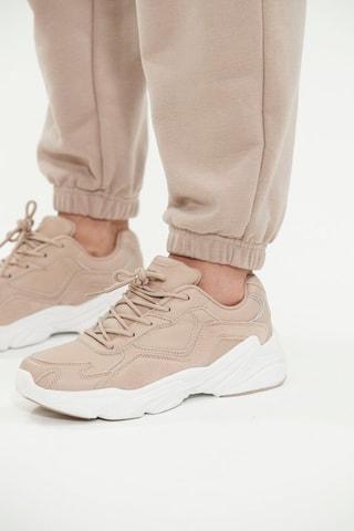 Calças de cintura alta - Bege