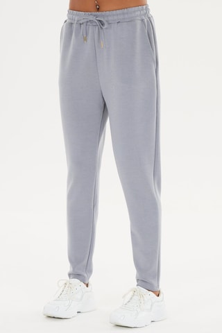 Calças de cintura alta - Cinzento-claro