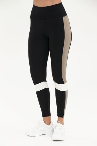 Leggings de desporto - Preto e bege
