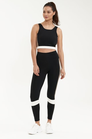 Leggings de desporto - Preto e bege