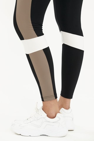 Leggings de desporto - Preto e bege