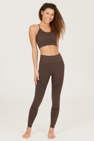 Leggings de desporto com cintura alta - Castanho