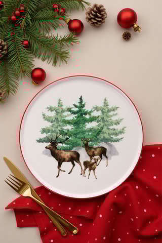 6 assiettes à dessert en porcelaine - 19,3 cm