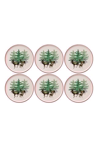 6 assiettes à dessert en porcelaine - 19,3 cm