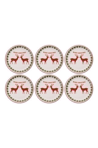 6 assiettes à dessert en porcelaine - 19,3 cm