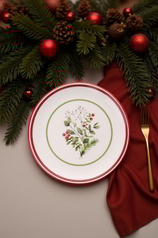 6 assiettes à dessert en porcelaine - 19,3 cm