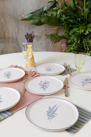 6 assiettes plates en grès - 22 cm