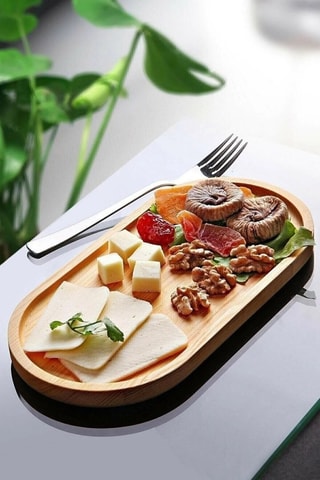 Plateau de service en bois - 12,5 x 27 cm