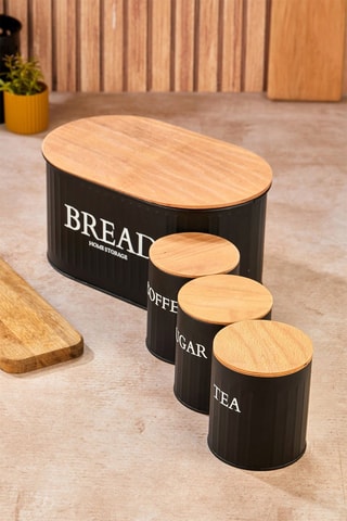 4 boîtes de conservation avec couvercles en bois 