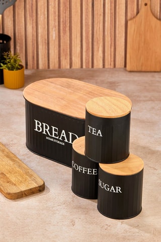 4 boîtes de conservation avec couvercles en bois 