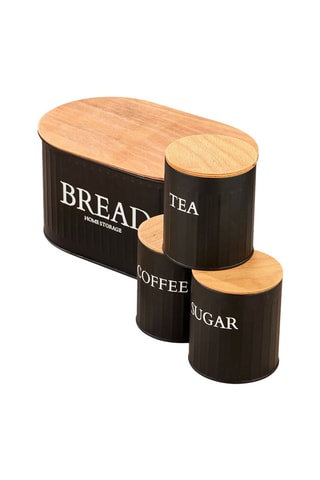 4 boîtes de conservation avec couvercles en bois 