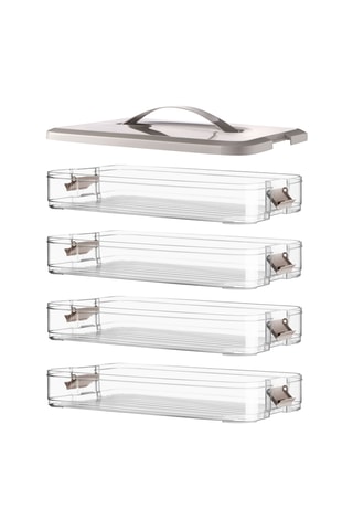 4 boîtes de rangement - 30 x 21,5 x 20 cm