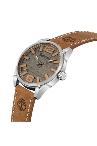 Montre à quartz en cuir et plaqué ion argent Ripley-Z - Camel et argenté