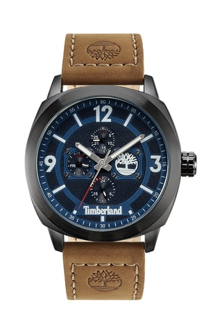 Montre à quartz en cuir Guelph-Z - Chronographe - Marron et noir