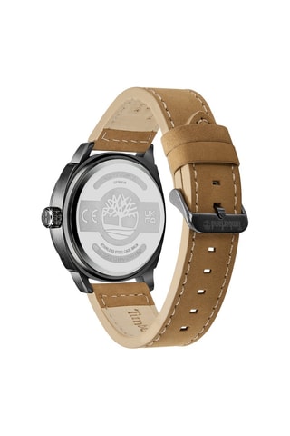 Montre à quartz en cuir Guelph-Z - Chronographe - Marron et noir