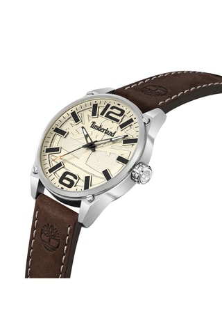 Montre à quartz en nubuck et plaqué ion argent Ripley-Z - Marron et argenté