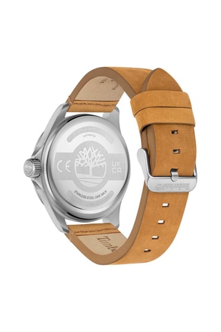 Montre à quartz en cuir et plaqué ion argent Lehighton-Z - Camel et noir