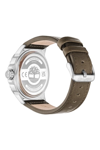 Montre à quartz en cuir et plaqué ion argent Weymont-Z - Marron foncé et argenté