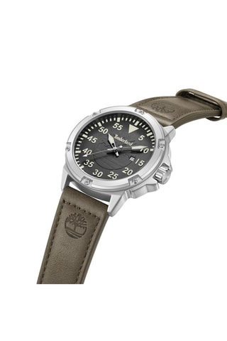 Montre à quartz en cuir et plaqué ion argent Weymont-Z - Marron foncé et argenté