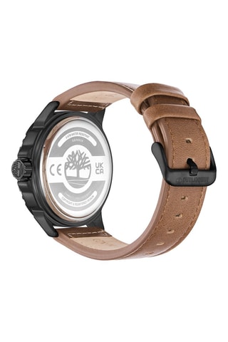 Montre à quartz en cuir et plaqué ion noir Weymont-Z - Camel et noir