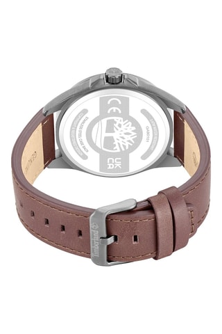 Montre à quartz en cuir - Marron et gris