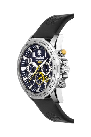 Montre en cuir - Tachymètre et chronographe - Noir et argenté