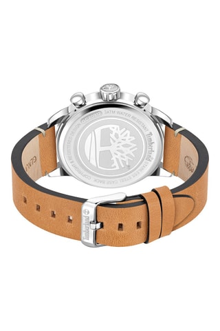 Montre en cuir - Chronographe - Camel et argenté