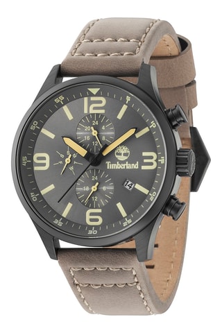 Montre en cuir - Chronographe - Gris et noir