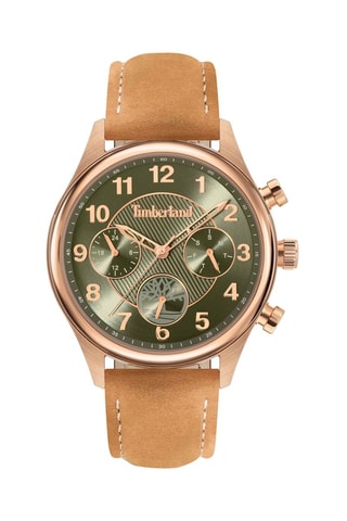 Montre à quartz en cuir Ballardvale - Camel et doré rose